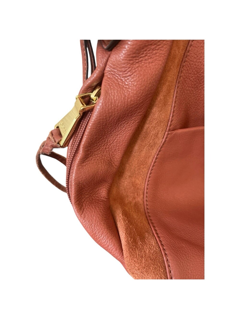 Aimee Kestenberg leather Hobo Suede burnt Orange Brown Rust Gold Hardware Purse - Picture 5 of 7